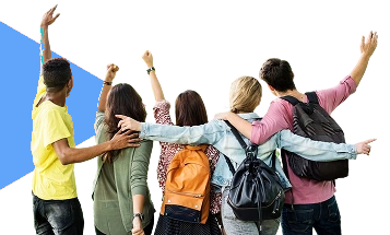 רקע חץ עם אנשים שמחים